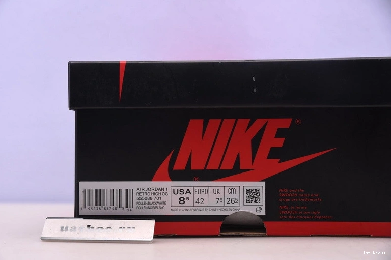 Jordan Air OG Black 1 Retro High 555088-701 Pollen 0205